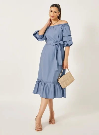 Styli Off-Shoulder Midi Dress