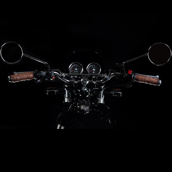 Tanners Pride Leather Handle Grips for Motocycle | Accelarator Grip for Bike, Dark Tan - Image 3