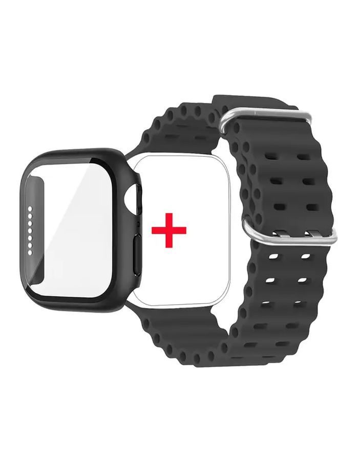 Apple Watch Band White Stainless Steel Silicone Adjustable Clasp Compatible Series 10 11 42mm - Image 1