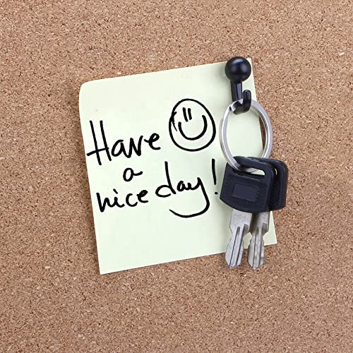 Yalis 50 Pcs Black Push Pin Hooks, Cork Board Pin-Hooks Decorative Thumb Tacks Hook for Photo Wall, Bulletin Board, Home Wall, Home Office School Pinning and Hanging - Image 5