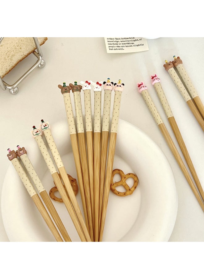 Price Control 14.9! Cartoon Animal Bamboo Chopsticks Gift Small Red Book Explosions Gift Wholesale-Color:Black-eared Blue Hat Dog-high Quality Gift Box Chopsticks-Specifications:23.5cm (adult Chopsticks)  - Image 5