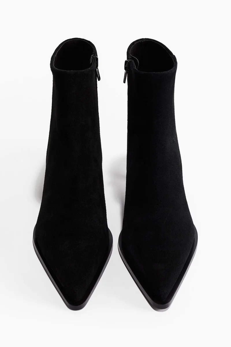 H&M Pointed suede ankle boots