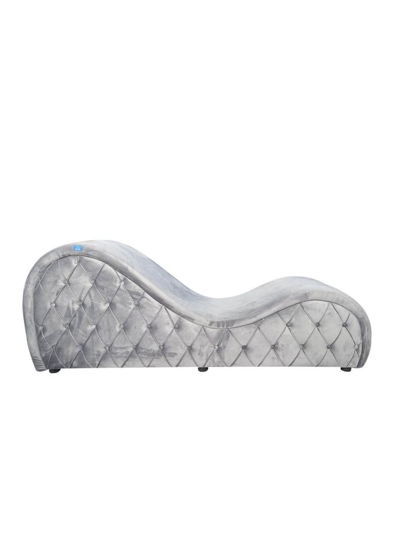 HORSE MATTRESS Horse Luxury Lounge Sofa – Gray Velvet Relax Chair with Elegant Tufted Design and Solid Wooden Frame for Living Room and Bedroom Comfort - Image 1