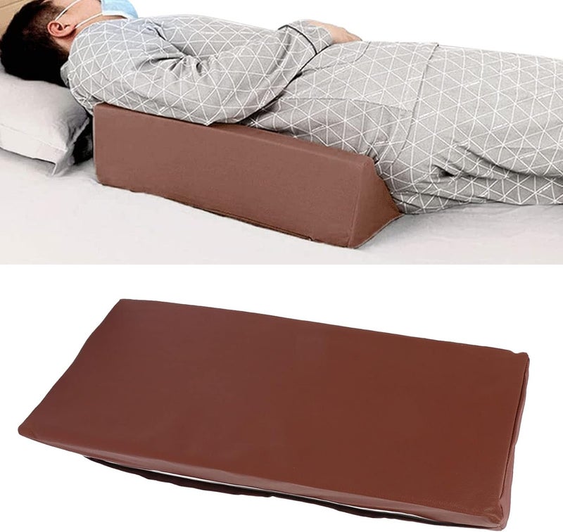 klarako Bed Wedge Pillow,Patient Turning Device Wedge Shape Sponge Leg Bolster Position Change Pillow for Bedridden Patient Brown - Image 2