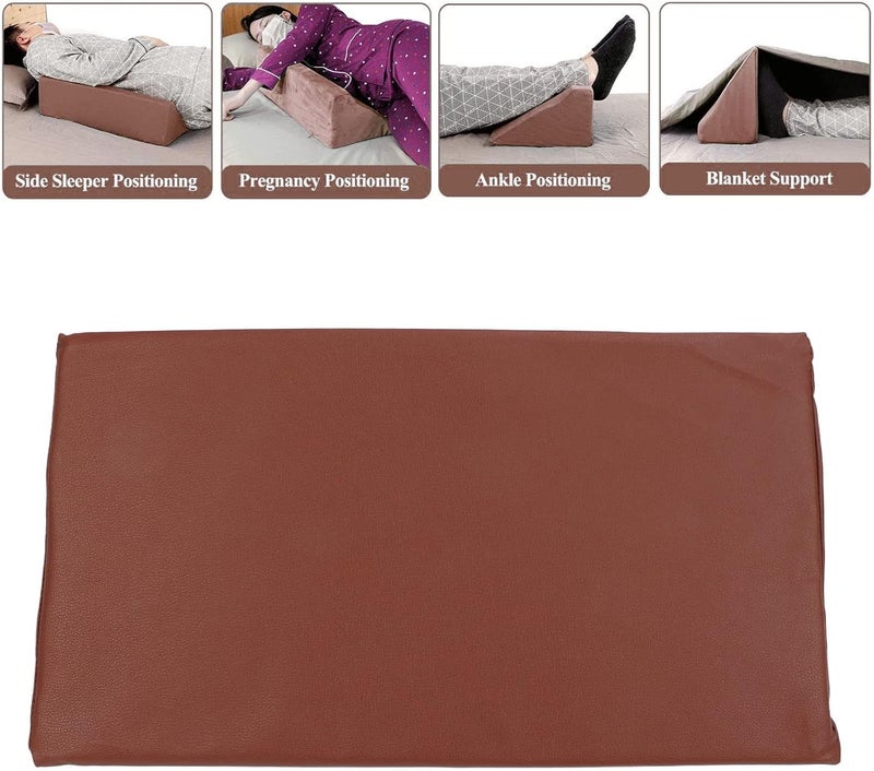 klarako Bed Wedge Pillow,Patient Turning Device Wedge Shape Sponge Leg Bolster Position Change Pillow for Bedridden Patient Brown - Image 3