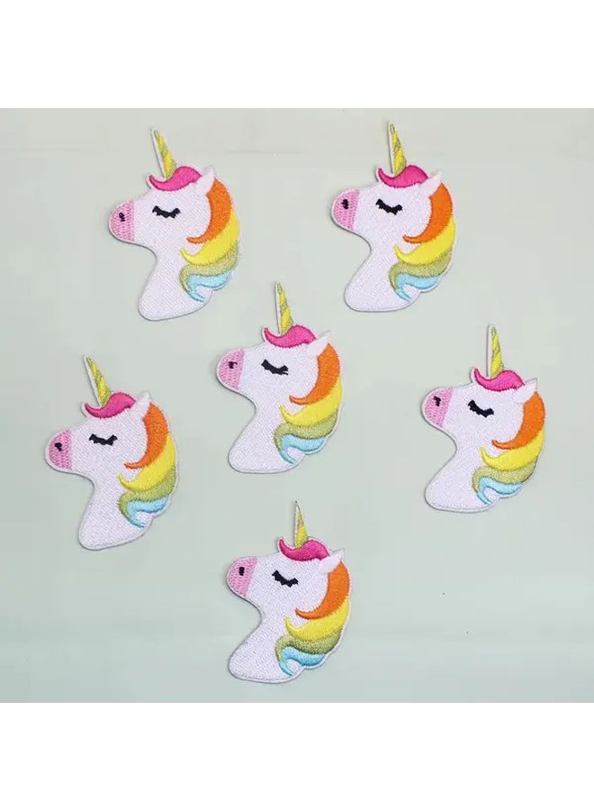 5 Colorful Unicorn Iron On Patches Rainbow Mane Tail Design Durable Polyester Fabric For Crafts Clothing Bags Hats No Sewing Easy To Apply Decorative Embroidery Fantasy Patterns Textured Unicorn Decor - Image 1