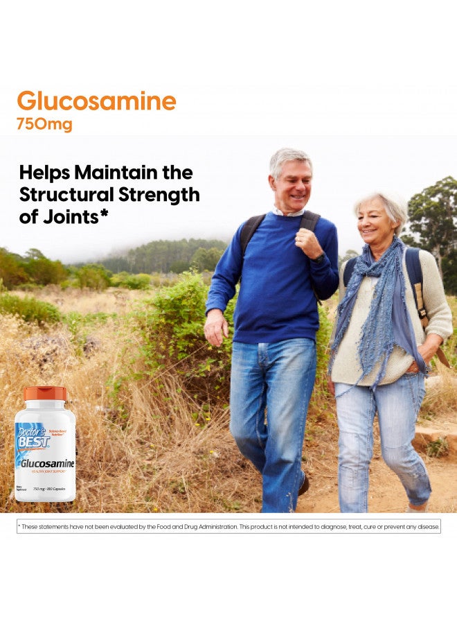 Doctor's BEST Doctor's Best Glucosamine, Non-GMO, Gluten & Soy Free, Joint Support, 750 mg, 180 Count  - Image 3