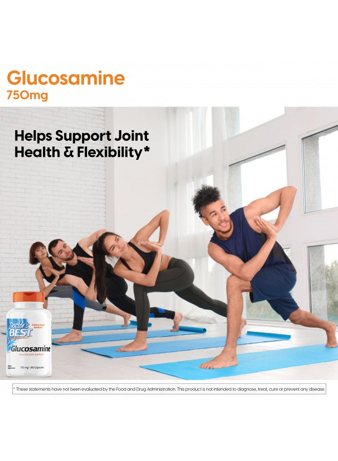 Doctor's BEST Doctor's Best Glucosamine, Non-GMO, Gluten & Soy Free, Joint Support, 750 mg, 180 Count  - Image 2