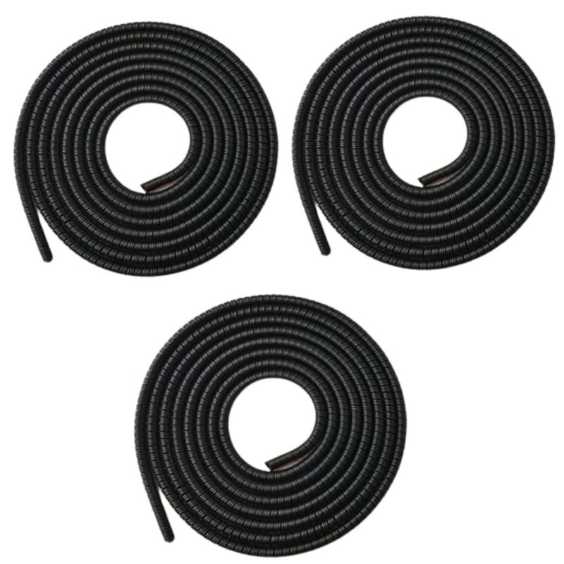 BeFall Ultimate Cable Protector | Spiral Triple Colour 1.5 Meter / 150 cm (3 Pieces) | Plastic Cord Wire Charger Winder for iPhone and Android Charging Cables (JetBlack) - Image 1