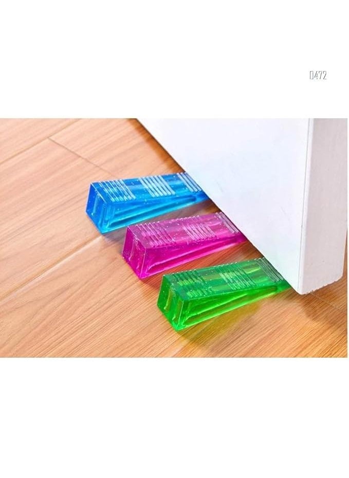 CLICKSWIFT CLICKSWIFT 4 Pcs NonSlip AntiCollision Door Stopper Reusable Shock Absorbent Block Wedge Doorstops Door Handle Finger Protector Door Home Office Door Multicolor  - Image 2