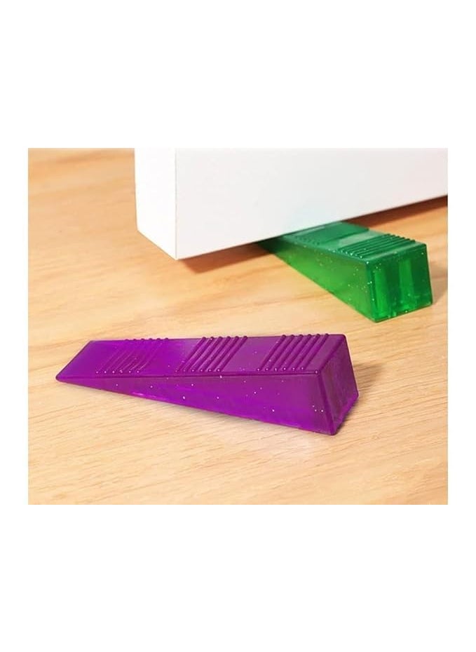 CLICKSWIFT CLICKSWIFT 4 Pcs NonSlip AntiCollision Door Stopper Reusable Shock Absorbent Block Wedge Doorstops Door Handle Finger Protector Door Home Office Door Multicolor  - Image 4