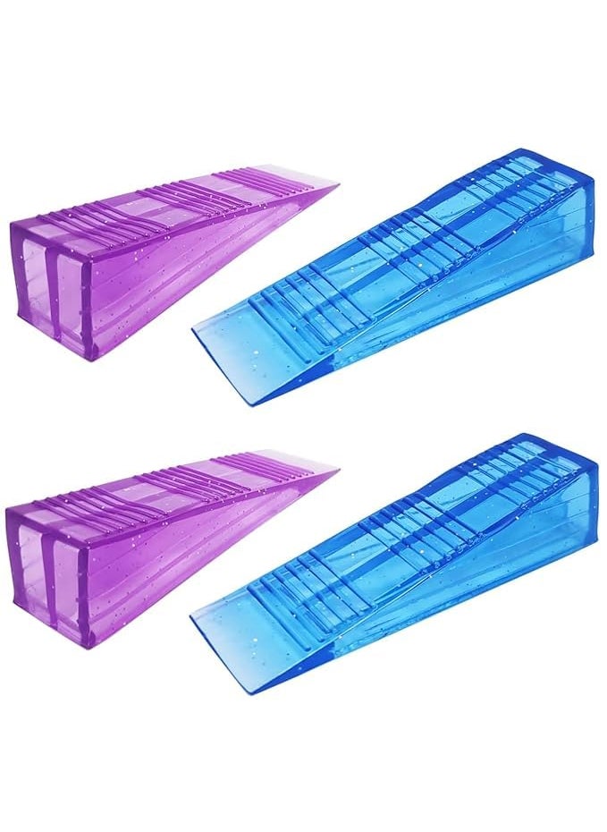 CLICKSWIFT CLICKSWIFT 4 Pcs NonSlip AntiCollision Door Stopper Reusable Shock Absorbent Block Wedge Doorstops Door Handle Finger Protector Door Home Office Door Multicolor  - Image 1