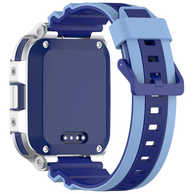 erorex 16Mm Children Smart Watch Two Color Silicone Watch Band(Dark Blue Light Blue) - Image 2