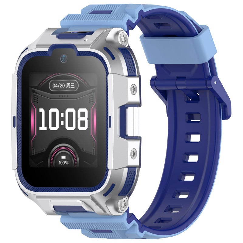 erorex 16Mm Children Smart Watch Two Color Silicone Watch Band(Dark Blue Light Blue) - Image 1