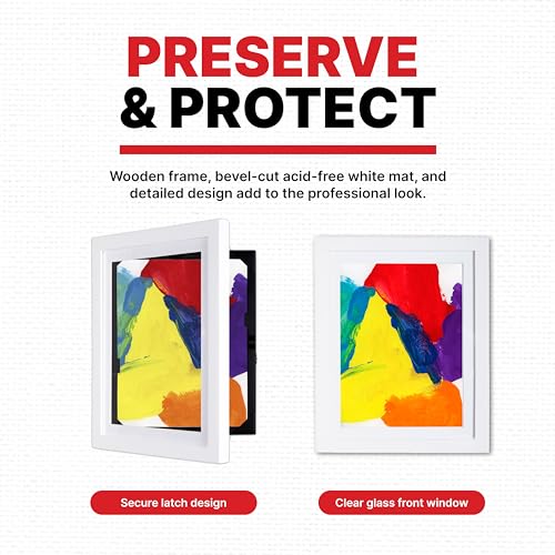Dynamic Frames Li’l Davinci Front-Open 2-Pack Kids Art Frames, Wooden Frames for 8.5x11 Artwork, Prints & Certificates, Store up to 50 per Frame, 11.75 x 14.75 Outer Dimensions, White - Image 5