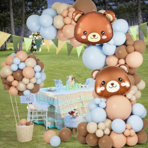 Wanna Party WP WANNA PARTY بالونات مطاطية 100 قطعة باللون البني والبيج لمجموعة قوس الزينة - Image 5