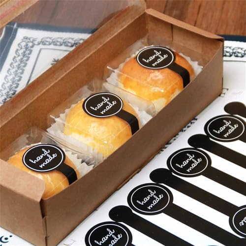 Beyonday 200pcs Handmade Lollipop Baking Stickers for Cake Box/Tins/Jars/Coffee Cups/Bottles, Long Label Lollipop Sealing Bakery Stickers for Gift Wrapping Self-Adhesive Tamper Evident Seal Labels - Image 2