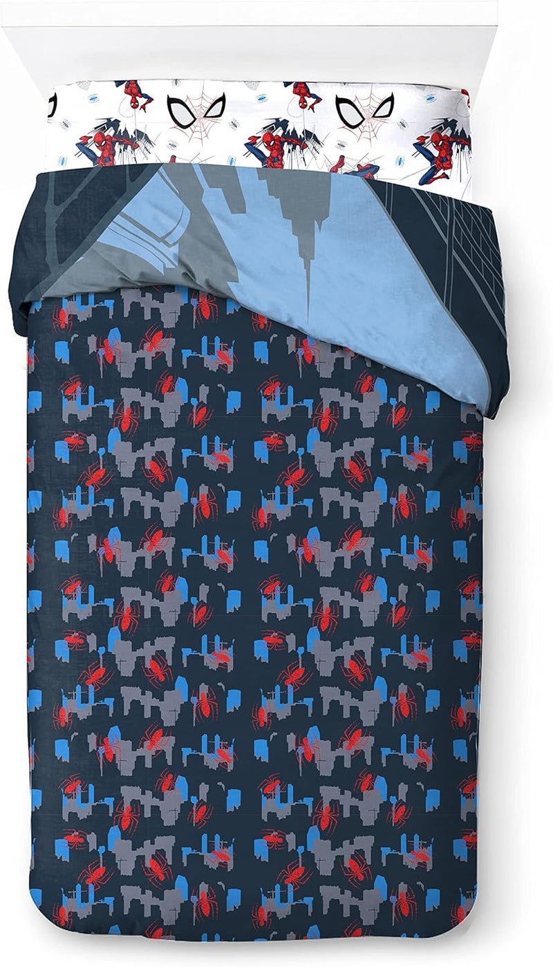 Jay Franco Marvel Spiderman City Streets 100% Cotton 3-Piece Bed Linen Set 135 x 200 cm Single Bed Size - Duvet Cover + Fitted Sheet 90 x 200 cm + Pillowcase 50 x 70 cm - Image 3