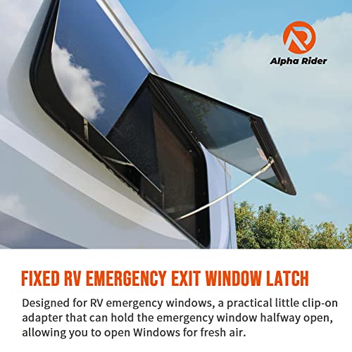 Alpha Rider RV Window Latch, Aluminum RV Emergency Exit Window Latch Replacement, A Practical Clip-on Adapter to Control Emergency Window Half/Full Open, Camper Exit Window Lock - Image 2