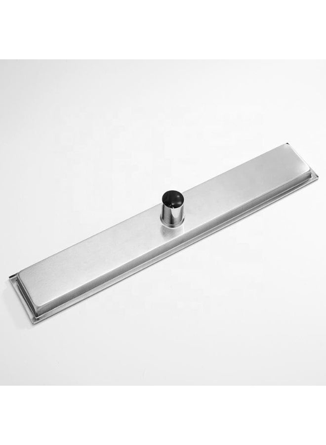 غطاء لبلاعة للصرف او للشور و مقاوم للصدأ - مصفاه دش مخفيه بلاطه مستطيل فضي 8 * 60سم - دش مستقيم لتصفة المياه ، طقم تصريف المياه الحمام مصنوع من الفولاذ المقاوم للصدأ 304 والنيكل المصقول دش مستطيل - Image 3