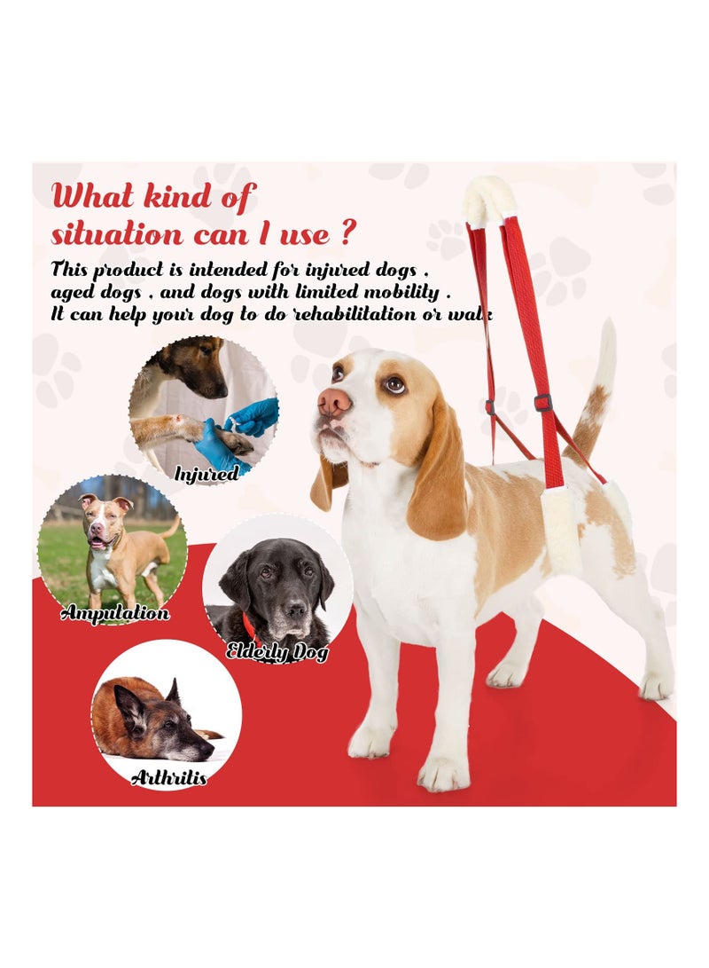 Zikra 2 Pcs Dog Support Harness for Back Legs Dog Rear Lifting Sling Aid with Handle and Shoulder Strap Hind Leg Support for Pet Mobility Helps Dogs with Poor Stability, Arthritis, Joint Injuries (Orange) - Image 5