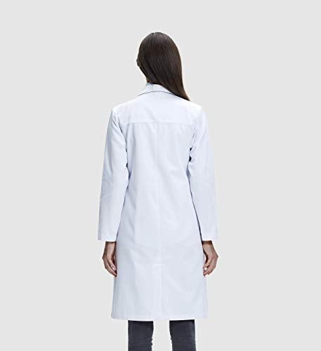 Dr. James Premium Lab Coat for Women, Multiple Pockets, Classic Fit, Concealed Snap Closing, 37" Length (16 (XL)) - Image 2