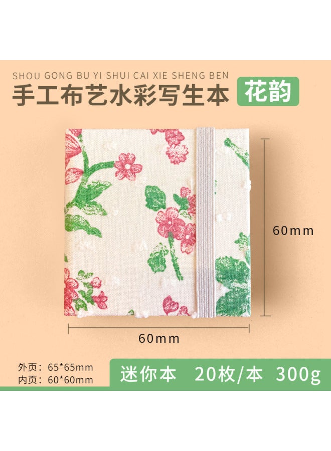 Flying Bird Feile Bird Fabric Watercolor Book 300g Art Student Painting Square Hand Account Book Fine Grain Mini Portable Painting Book - Image 1