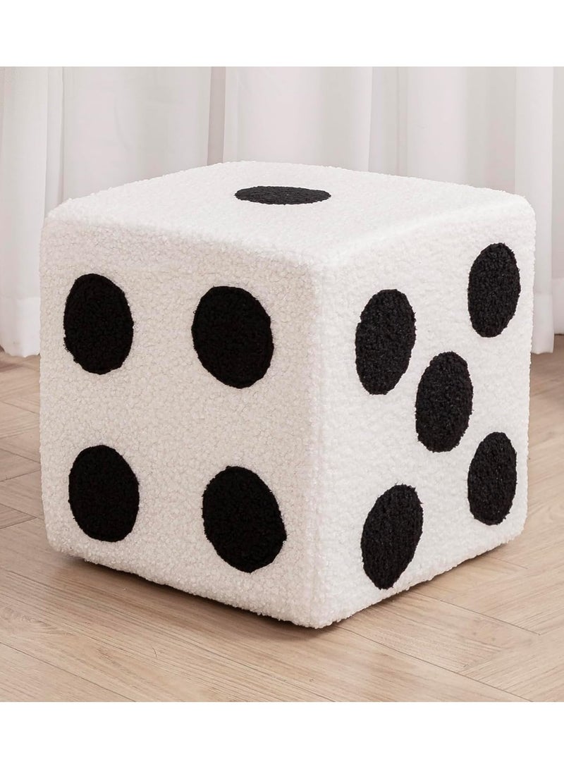 Dice Ottoman Cube Chair，Small Square Footstool，Sponges Upholstered Footstool，Cube Bench，Lambswool Footstool，Dice Stool.for Living Room,Bedroom,Homeoffice Removable and Washable - Image 4