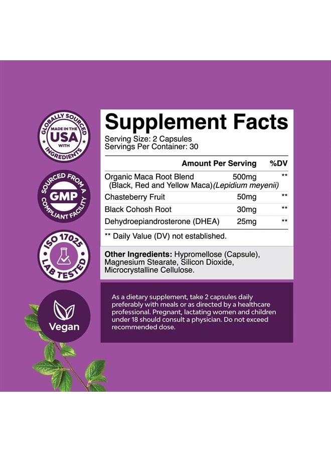 Natures Craft Complete Perimenopause Supplement for Women - Multibenefit Menopause Ease for Women with Maca Root Vitex Berry & Black Cohosh for Hot Flashes Night Sweats Hormone Balance and Mood Support (1 Month) - Image 2