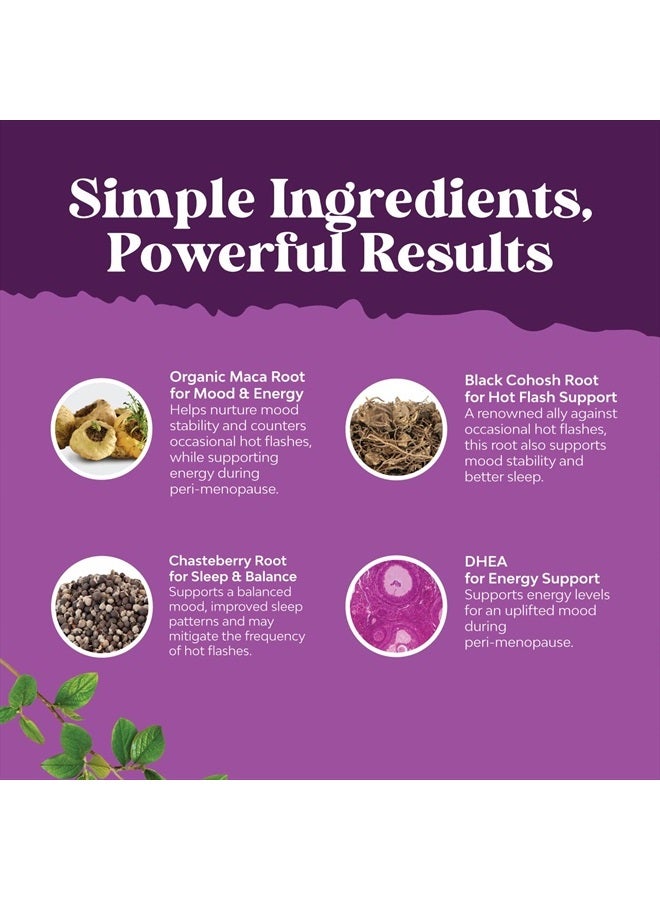 Natures Craft Complete Perimenopause Supplement for Women - Multibenefit Menopause Ease for Women with Maca Root Vitex Berry & Black Cohosh for Hot Flashes Night Sweats Hormone Balance and Mood Support (1 Month) - Image 4