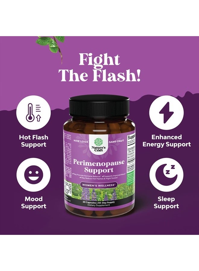 Natures Craft Complete Perimenopause Supplement for Women - Multibenefit Menopause Ease for Women with Maca Root Vitex Berry & Black Cohosh for Hot Flashes Night Sweats Hormone Balance and Mood Support (1 Month) - Image 3