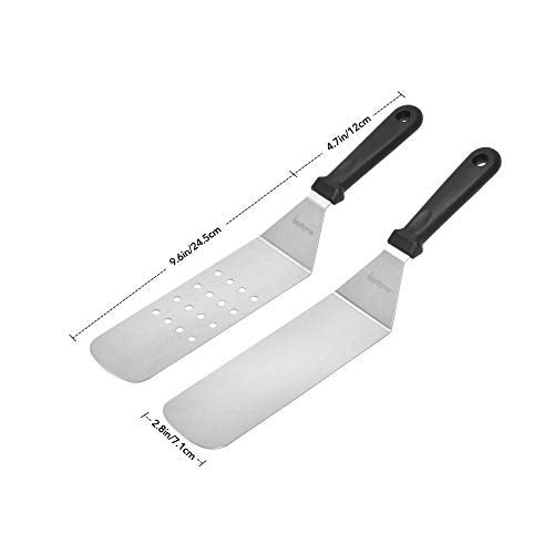 Skyflame 3 Piece Griddle Accessories Kit, Stainless Steel Professional Long BBQ Grill Spatula/Turner & Scraper Set for Flat Top Grill Hibachi Camping Cooking - Image 2