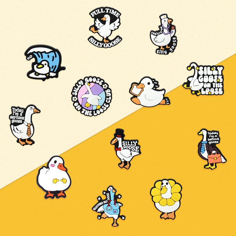Ibuclein 30PCS Silly Goose Pins for Backpacks, DIY Different kawaii Lapel Pins Badges Bulk, Cute Brooch Cartoon Pin Sets, Funny Button Pin for Women Girl Bags Cloths Hats Jacket Decoration Accessories gifts - Image 2