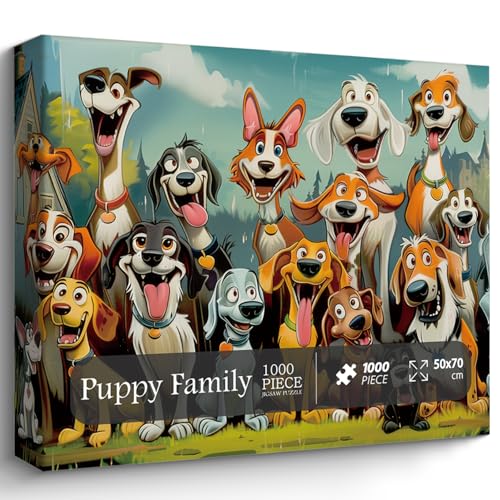 PPuzzling Funny Dog Puzzles for Adults 1000 Pieces Cute Puppy Animal Jigsaw Puzzle Challenging Puppies Family Puzzle as Home Wall Art Decor - Image 5