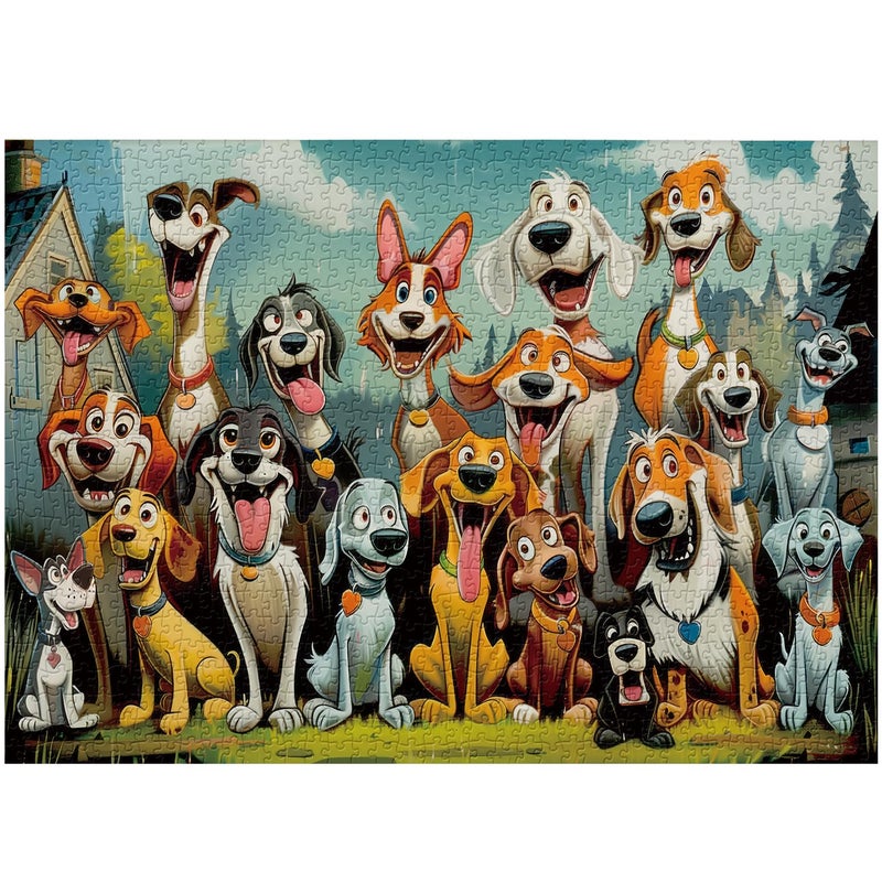 PPuzzling Funny Dog Puzzles for Adults 1000 Pieces Cute Puppy Animal Jigsaw Puzzle Challenging Puppies Family Puzzle as Home Wall Art Decor - Image 3
