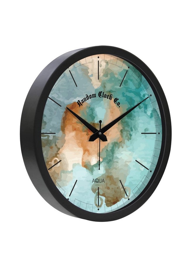 RANDOM Plastic Wall Clock with Glass for Home Decor | Wall Clock for Home Stylish Latest Bedroom & Living Room, Aqua Multi Aqua Regia (12 X 12) Inch - Image 3