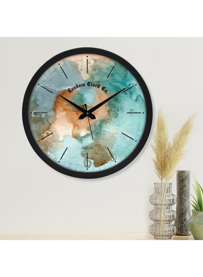 RANDOM Plastic Wall Clock with Glass for Home Decor | Wall Clock for Home Stylish Latest Bedroom & Living Room, Aqua Multi Aqua Regia (12 X 12) Inch - Image 2
