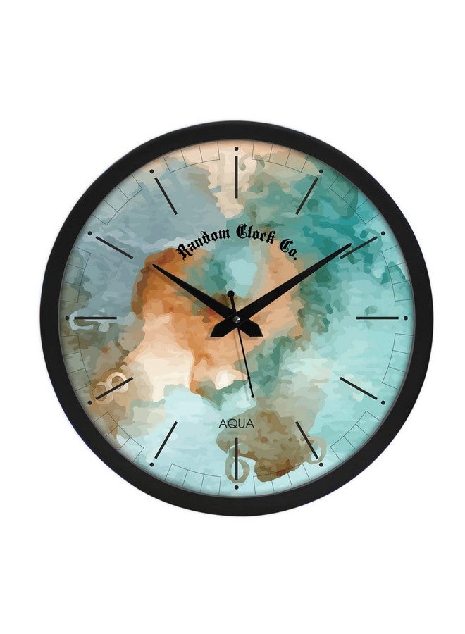 RANDOM Plastic Wall Clock with Glass for Home Decor | Wall Clock for Home Stylish Latest Bedroom & Living Room, Aqua Multi Aqua Regia (12 X 12) Inch - Image 1