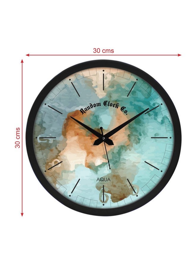 RANDOM Plastic Wall Clock with Glass for Home Decor | Wall Clock for Home Stylish Latest Bedroom & Living Room, Aqua Multi Aqua Regia (12 X 12) Inch - Image 4