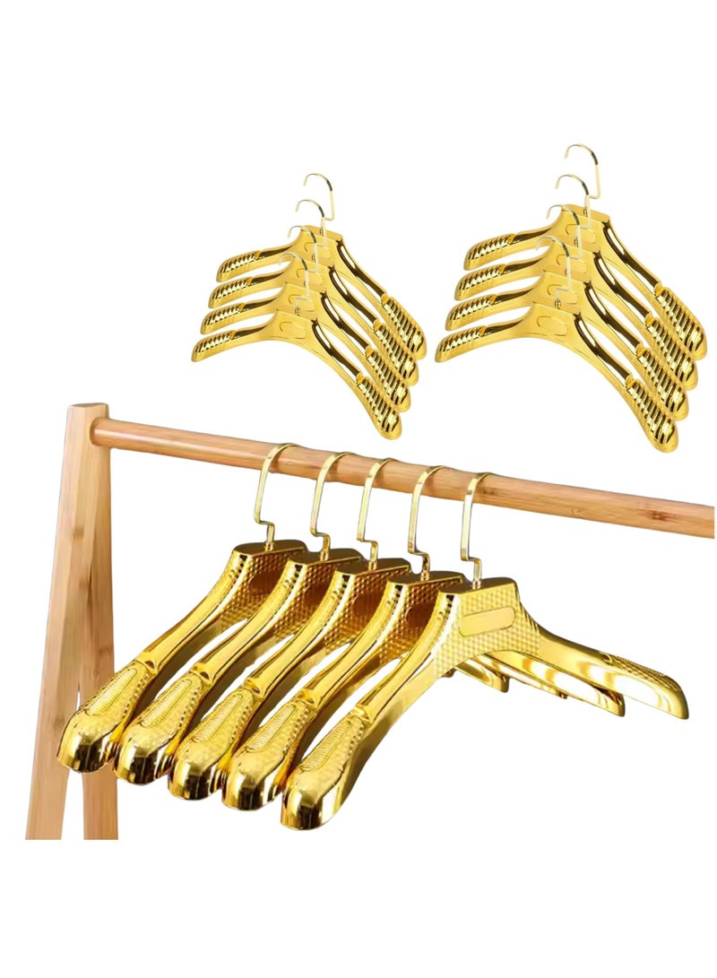 ORTUK 12 Pack Plastic Clothes Hangers, Non Slip Coat Hangers Wide Notched Shoulder Hangers 360° Rotatable Metal Swivel Hook, Gold Plastic Hangers for Suits, Jackets, Sweaters, Dresses, Pants Men Women 39cm - Image 1