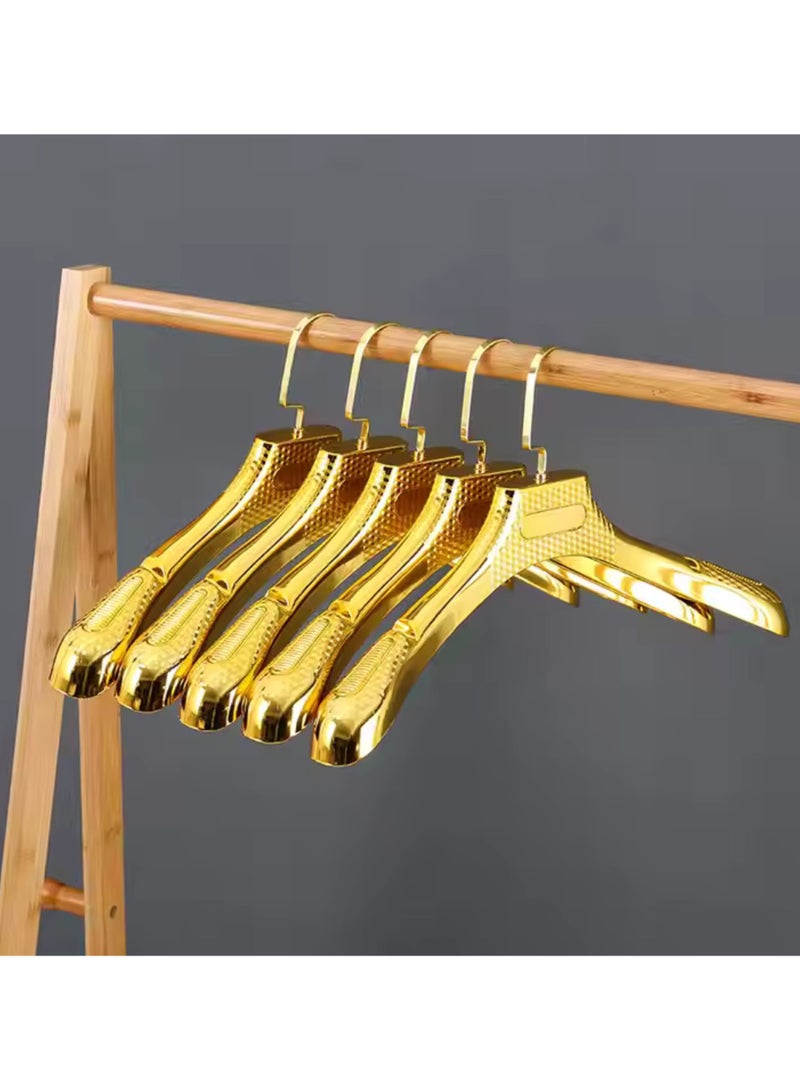 ORTUK 12 Pack Plastic Clothes Hangers, Non Slip Coat Hangers Wide Notched Shoulder Hangers 360° Rotatable Metal Swivel Hook, Gold Plastic Hangers for Suits, Jackets, Sweaters, Dresses, Pants Men Women 39cm - Image 3