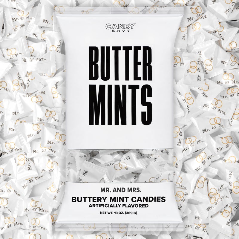 Candy Envy  Mr and Mrs Buttermints  13 oz Bag  Approximately 100 Individually Wrapped Mints  Wedding Favors - Image 3
