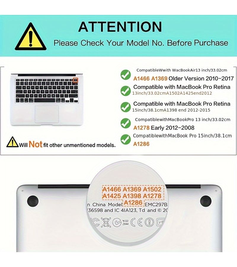 غطاء لوحة مفاتيح بلون أومبري أزرق لأجهزة MacBook Air 13 وMacBook Pro مقاس 13 و15 و17 لعام 2015 والإصدارات الأقدم - Image 4