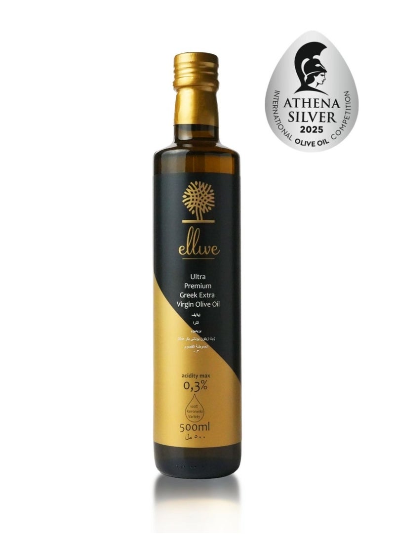 Ellive Ultra Premium Greek Extra Virgin Olive Oil (500ml) | High Polyphenols 934 mg/kg Total Polyphenols Analysed | Cold-Pressed EVOO | Early Harvest | High-Phenolic | High Polyphenol - Image 1