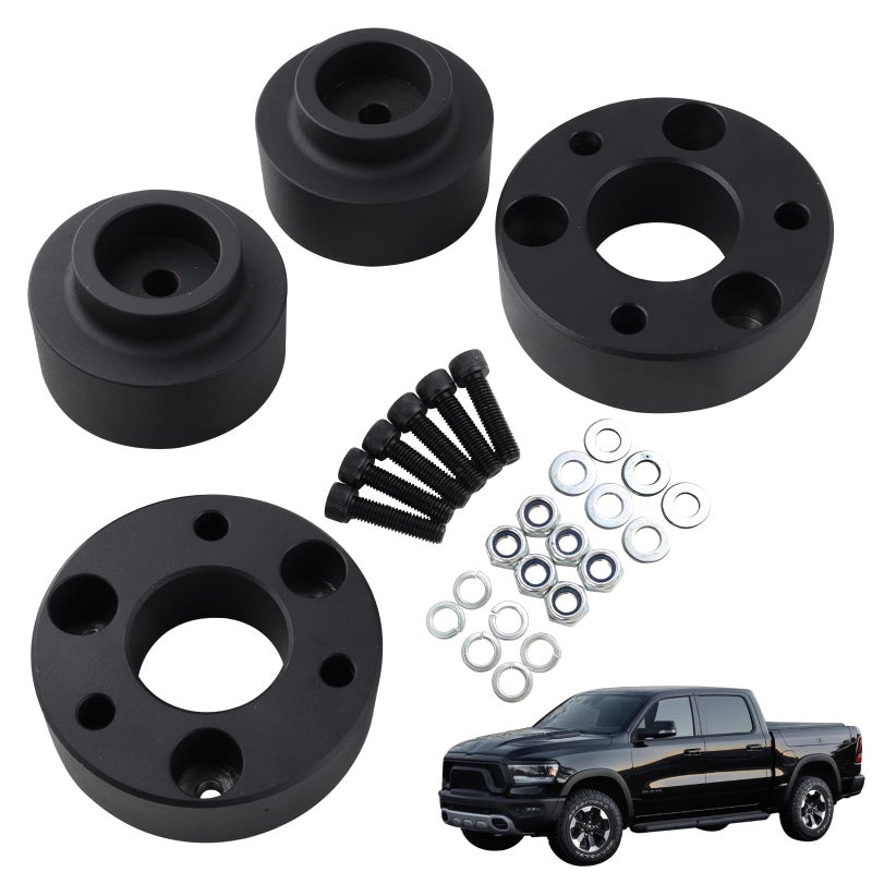 VVORHSBELL 25Front and 15 Rear Leveling Lift Kits for 20092022 Ram 1500 4WD 4X425 Inch Front Strut Spacers and 15 Inch Rear Lift Spacer for Dodge Ram Suspension Lift Kits