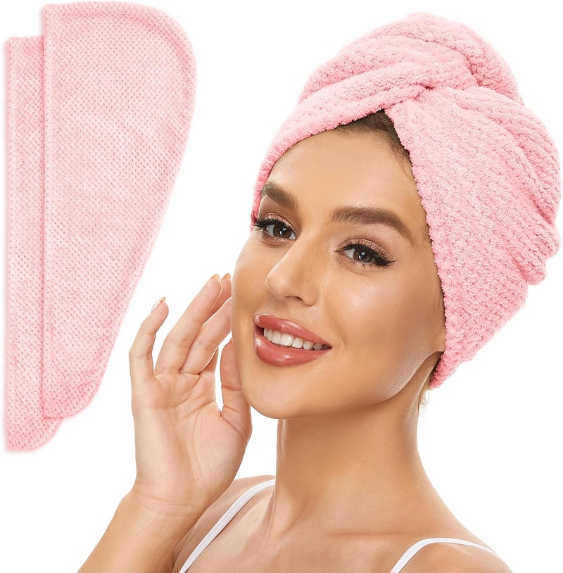 SimpleField منشفة شعر من الألياف الدقيقة لجميع أنواع الشعر، حزمة 1 عمامة شعر سريعة الجفاف - مثالية للنساء والرجال والأطفال (ألوان وأشكال متعددة) - Image 1