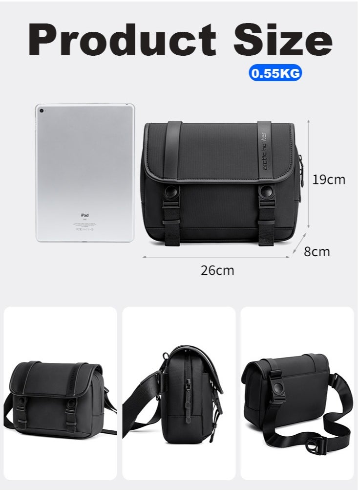 ARCTIC HUNTER - Crossbody Bag for Men, Lightweight Small Tablet Bag Work Office Bag, Black - Image 1