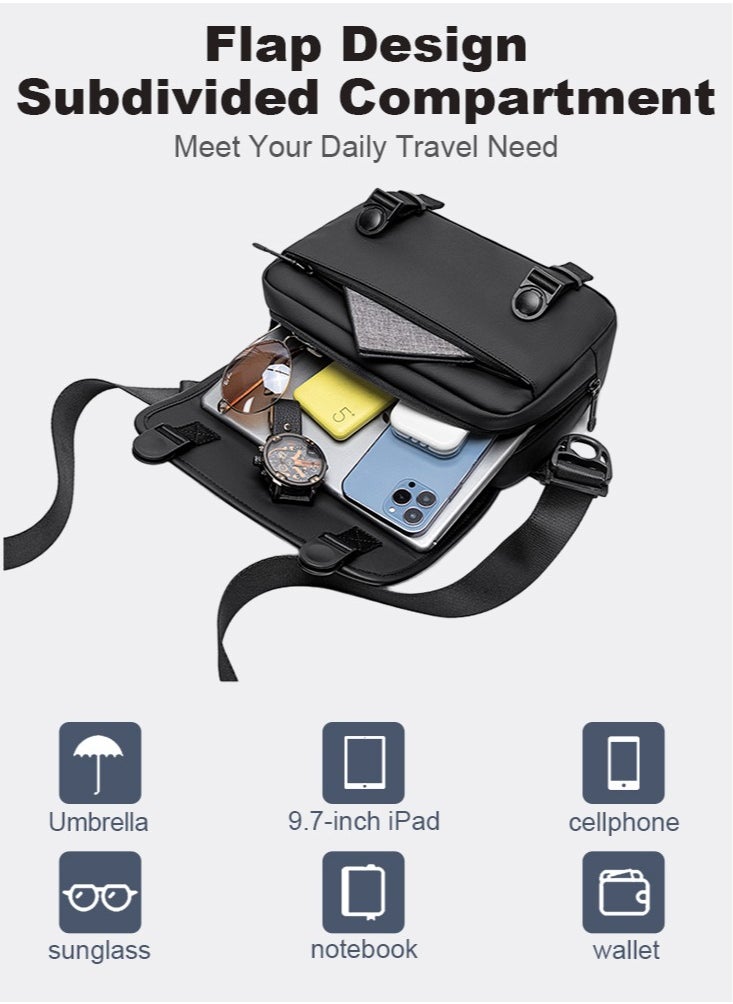ARCTIC HUNTER - Crossbody Bag for Men, Lightweight Small Tablet Bag Work Office Bag, Black - Image 1