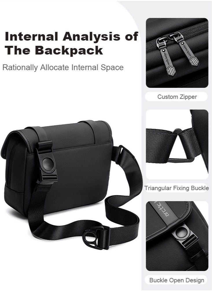 ARCTIC HUNTER - Crossbody Bag for Men, Lightweight Small Tablet Bag Work Office Bag, Black - Image 1
