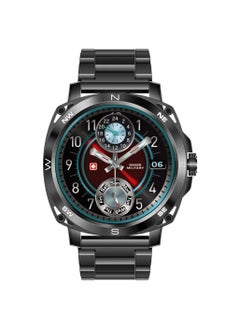 SWISS MILITARY Dom 4 Smartwatch - 1.43 Inch Amoled, Call Features, Multi Language, Heart Rate/BP/Oxygen Level Monitoring, Wireless Charging, 5-7 Days Battery Life,IP67, Compatibility: iOS/Android Gun Metal Black  - Image 1